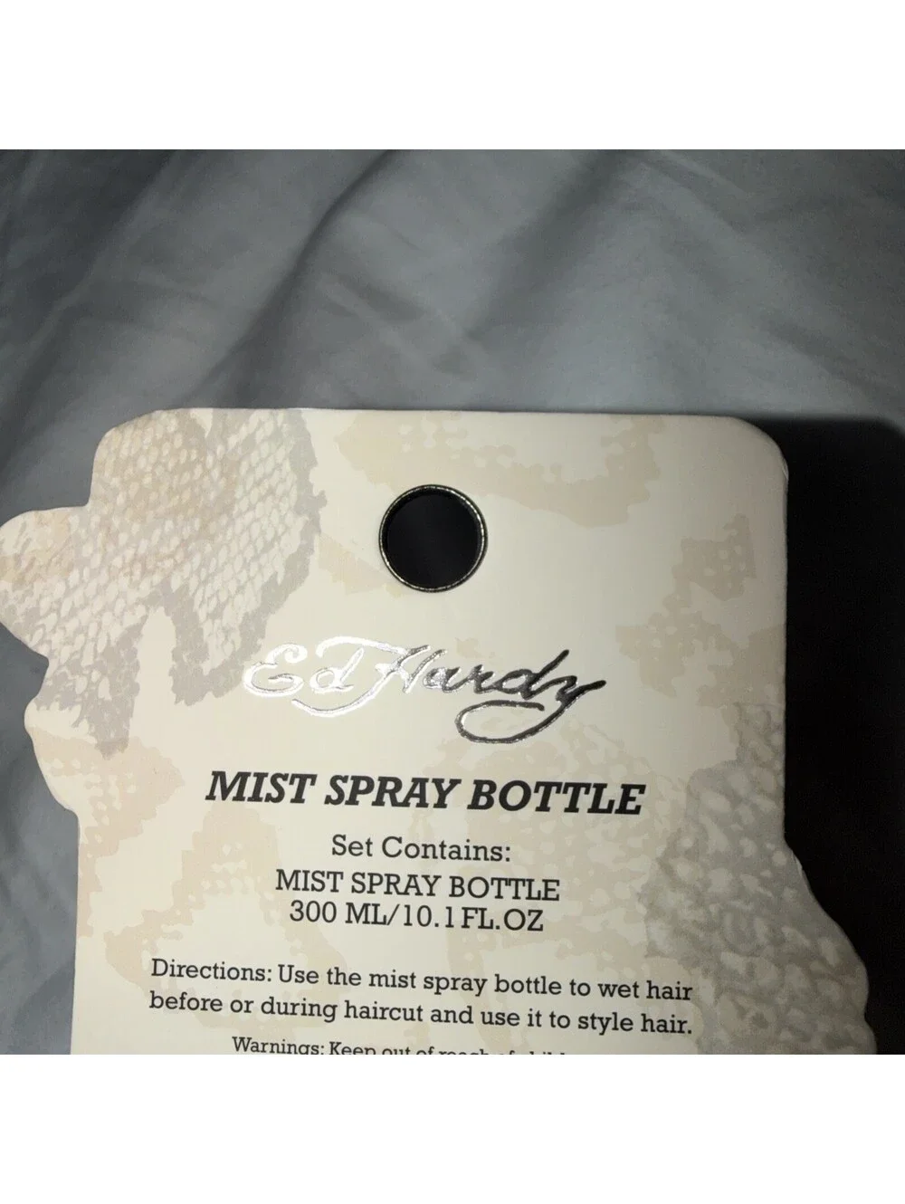 ED HARDY Reusable clear w/ diamonds Plastic Mist Spray Bottle, 10.1 fl oz